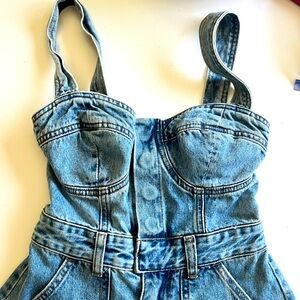 Never worn and missed the return window! Jean overalls with snap buttons